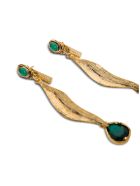 Alberta Ferretti Golden Metal Earrings With Green Stones Alberta Ferretti Golden Metal Earrings With Green Stones - Green