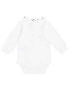 Tartine et Chocolat White Cotton Onesie With Embroidered Collar Tartine et Chocolat White Cotton Onesie With Embroidered Collar - Blu