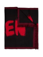 Alexander McQueen Wool Scarf With Logo Alexander McQueen Wool Scarf With Logo - Black