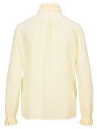 Saint Laurent Pleated Collar Pussy-bow Blouse Saint Laurent Pleated Collar Pussy-bow Blouse - Blanc Casse