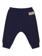 Gucci Blue Sweatpants For Baby Boy With Patch Logo Gucci Blue Sweatpants For Baby Boy With Patch Logo - Blue