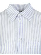 Woman Striped White And Blue Shirt With Belt Balenciaga Woman Striped White And Blue Shirt With Belt - White/blue