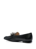 Casadei Leather Loafers With Chain Buckle Casadei Leather Loafers With Chain Buckle - Black