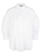 Woman White Cotton Poplin Shirt Alexander McQueen Woman White Cotton Poplin Shirt - Optical white