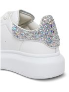Alexander McQueen Oversize Leather Sneakers With Glitter Inserts Alexander McQueen Oversize Leather Sneakers With Glitter Inserts - White