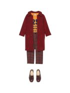Gucci Red Coat With Logo And Stripes, Long Sleeve, Classic Collar And Frontal Closure Gucci Red Coat With Logo And Stripes, Long Sleeve, Classic Collar And Frontal Closure - Rosso