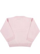 Fendi Pink Cardigan For Baby Girl With Embroidered Logo Fendi Pink Cardigan For Baby Girl With Embroidered Logo - Pink