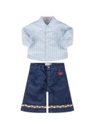 Gucci Blue Jeans For Babygirl With Double Gg Gucci Blue Jeans For Babygirl With Double Gg - Denim