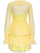 Blumarine Yellow Lace Dress With Ruffles Detail Blumarine Yellow Lace Dress With Ruffles Detail - Yellow