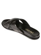 Prada Logo Stamp Quilted Sliders Prada Logo Stamp Quilted Sliders - Black