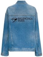 Balenciaga Large Denim Jacket With Logo Balenciaga Large Denim Jacket With Logo - Light blue