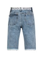 Natasha Zinko Light Blue Short For Boy With White Logo Natasha Zinko Light Blue Short For Boy With White Logo - Denim