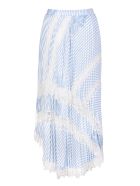 Light Blue Pleated Skirt With Lace Inserts Ermanno Scervino Light Blue Pleated Skirt With Lace Inserts