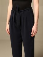 Armani Exchange Pants Armani Exchange Wide Trousers With Belt Armani Collezioni Armani Exchange Pants Armani Exchange Wide Trousers With Belt - Blue
