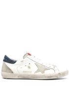 Man White Super-star Sneakers With Suede Star And Back Patch Golden Goose Man White Super-star Sneakers With Suede Star And Back Patch