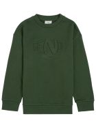 Fendi Green Cotton Sweatshirt With Logo Fendi Green Cotton Sweatshirt With Logo - Green
