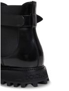 Dolce & Gabbana Glossy Black Leather Boots With Logo Dolce & Gabbana Glossy Black Leather Boots With Logo - Black