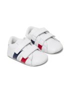 Moncler Leather Crib Sneakers With Logo Moncler Leather Crib Sneakers With Logo - White