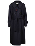 Victoria Beckham Funnel Collar Trench Victoria Beckham Funnel Collar Trench - Dark Navy