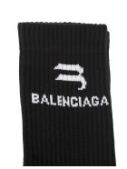 Woman Black Sporty B Socks Balenciaga Woman Black Sporty B Socks - Black/white