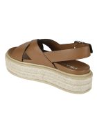 Prada Side Buckled Wedge Sandals Prada Side Buckled Wedge Sandals - Cognac