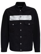 Givenchy Denim Jacket With Metallic Latex Logo Detail Givenchy Denim Jacket With Metallic Latex Logo Detail - Black