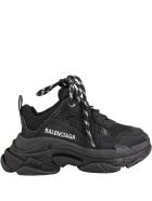 Balenciaga Black Sneakers Triple S For Kids With Logo Balenciaga Black Sneakers Triple S For Kids With Logo - Black