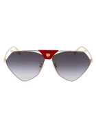 Am0317s Sunglasses Alexander McQueen Am0317s Sunglasses - 004 GOLD GOLD GREY