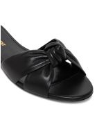 Saint Laurent Bianca Leather Flat Sandals Saint Laurent Bianca Leather Flat Sandals - Black