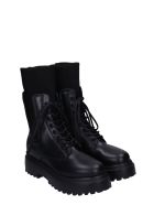 Le Silla Combat Boots In Black Leather Le Silla Combat Boots In Black Leather - black
