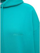 Balenciaga Turquoise Cotton Hoodie With Logo Balenciaga Turquoise Cotton Hoodie With Logo - Light blue