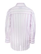 Striped Cotton Shirt MSGM Striped Cotton Shirt - Bianco/rosa