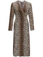 Antonelli Orfeo Long Dress In Animalier Silk Antonelli Orfeo Long Dress In Animalier Silk - Brown
