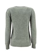 Marni Hazelnut Crewneck Sweater With Embroidered Logo Marni Hazelnut Crewneck Sweater With Embroidered Logo - Grey