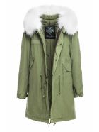 Exclusive Fw20 Icon Parka: Army Jazzy Parka Raccoon Fur Mr & Mrs Italy Exclusive Fw20 Icon Parka: Army Jazzy Parka Raccoon Fur - WHITE