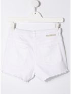 Stella McCartney Kids White Cotton Shorts With Floral Embroidery Stella McCartney Kids White Cotton Shorts With Floral Embroidery - White