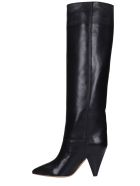 Isabel Marant Lybill High Heels Boots In Black Leather Isabel Marant Lybill High Heels Boots In Black Leather - black