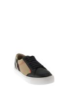 Burberry New Salmond - House Check And Leather Sneakers Burberry New Salmond - House Check And Leather Sneakers - Black