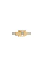 Saint Laurent Carré Bracelet In Leather And Metal Saint Laurent Carré Bracelet In Leather And Metal - CREAM