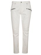 Balmain Side Zipped Pocket Slim Jeans Balmain Side Zipped Pocket Slim Jeans - White