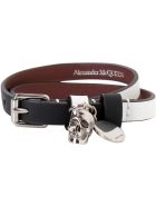 Alexander McQueen Leather Bracelet With Medallion And Skull Alexander McQueen Leather Bracelet With Medallion And Skull - WHITE