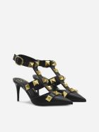 Valentino Garavani Roman Stud Leather Slingback Pumps Valentino Garavani Roman Stud Leather Slingback Pumps - Black