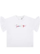 Givenchy White T-shirt For Babygirl With Double Logo Givenchy White T-shirt For Babygirl With Double Logo - White