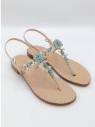 Marina Grande Flip Flops Thong Sandals Dea Sandals Marina Grande Flip Flops Thong Sandals - gold, crystal, aquamarine, aquamarine blue opal
