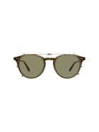 Garrett Leight 5047/45 CLUME CLIP 45 Sunglasses Garrett Leight 5047/45 CLUME CLIP 45 Sunglasses - Bs/grn Brushed Silver