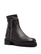 Giuseppe Zanotti Black Leather Ankle Boots With Logo Giuseppe Zanotti Black Leather Ankle Boots With Logo - Black