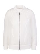 Woman White Mesh Bomber Jacket Stella McCartney Woman White Mesh Bomber Jacket - Pure white