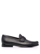 Salvatore Ferragamo Leather Loafers With Logo Buckle Salvatore Ferragamo Leather Loafers With Logo Buckle - Black