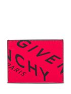 Givenchy Fragment Leather Card Holder Givenchy Fragment Leather Card Holder - Red