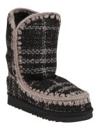 Mou Eskimo 24 Tartan - Logo Studs Mou Eskimo 24 Tartan - Logo Studs - Talwhb Tartan Lurex Black White